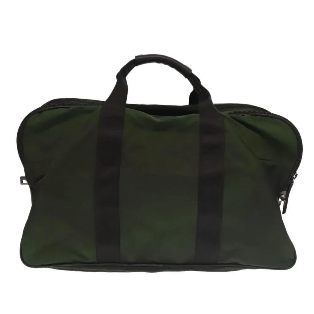 PRADA Boston Bag Nylon Khaki Silver